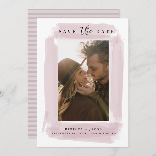 Reserva La Fecha Modern Save The Date Boda Photo (Anverso / Reverso)