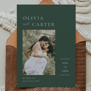 Reserva La Fecha Modern Save the Date Boda, un fotógrafo verde de E