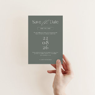 Reserva La Fecha Modern Save the Date Invitation in Sage Green
