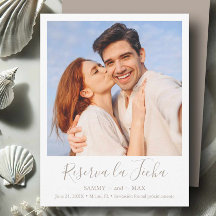 Modern Save the Date with Couple Photo