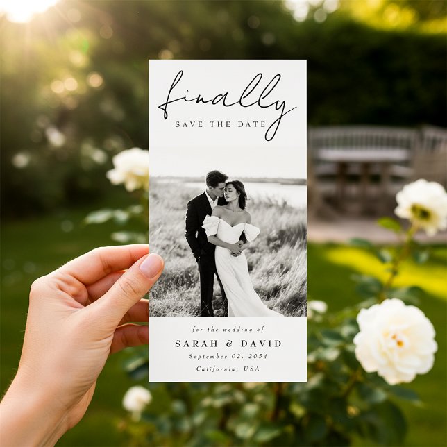 Reserva La Fecha Modern Script Finally Bookmark Classic Photo Save (Subido por el creador)