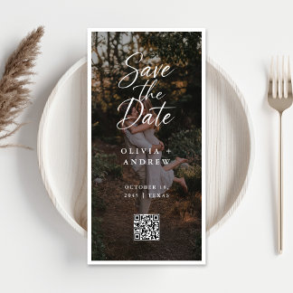 Reserva La Fecha Modern Script QR Code Photo Bookmark Save the Date