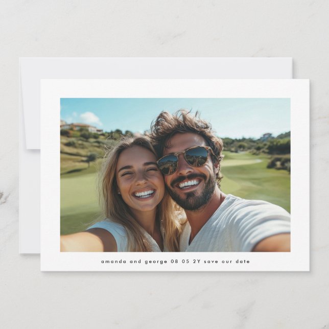 Reserva La Fecha Modern Simple Minimalist Photo Wedding (Anverso)