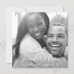 Reserva La Fecha Modern Square Save the Date B/W Photo Card