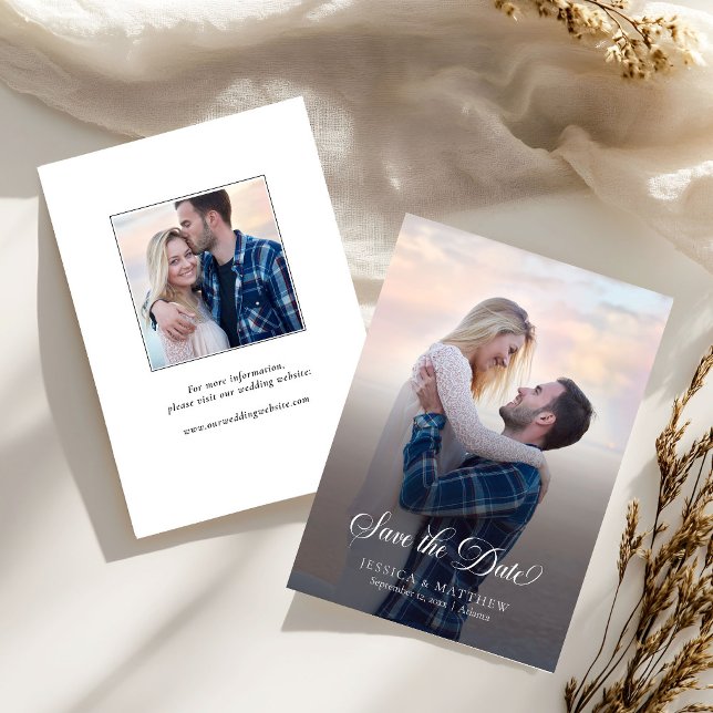 Reserva La Fecha Modern Stylish Calligraphy Script Photo Wedding  (Subido por el creador)