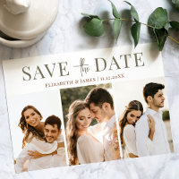 Modern Three Photo Fall Autumn Season Wedding