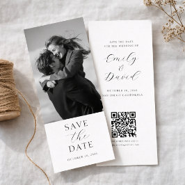 Reserva La Fecha Modern Wedding Photo Save the Date with QR Code