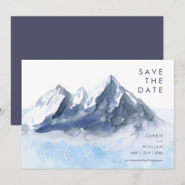 Reserva La Fecha Modern Winter Mountain Pattern Wedding