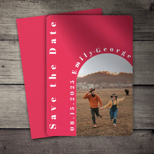 Reserva La Fecha Moderna Boda de fotografía romántica viva magenta