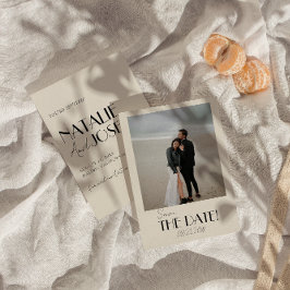 Reserva La Fecha Moderna Boda único de fotografía retro romántica f