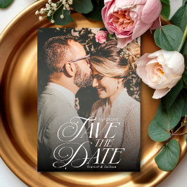 Reserva La Fecha Moderna caligrafía elegante Boda fotográfico verti