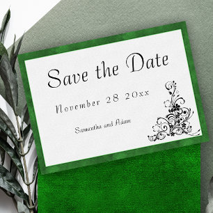 Reserva La Fecha Moderna elegancia Boda de marco verde