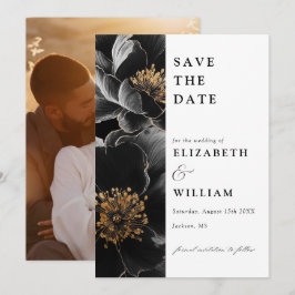 Reserva La Fecha Moderna Elegante Floral Botánico Foto Boda