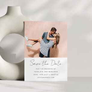 Reserva La Fecha Moderna escritura a mano Boda blanco negro foto