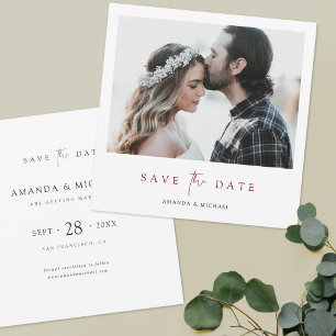 Reserva La Fecha Moderna escritura borgoñona de foto boda salva la