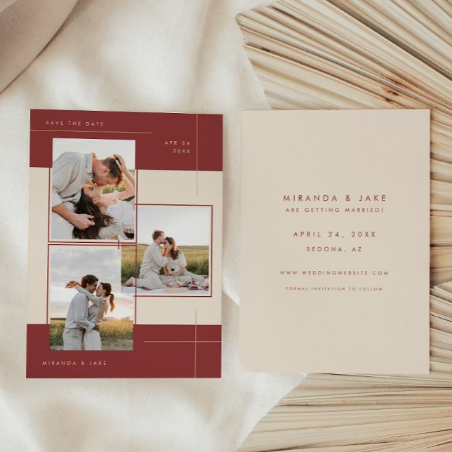 Reserva La Fecha Moderna foto beige borgoñona geométrica en línea 3 (Subido por el creador)