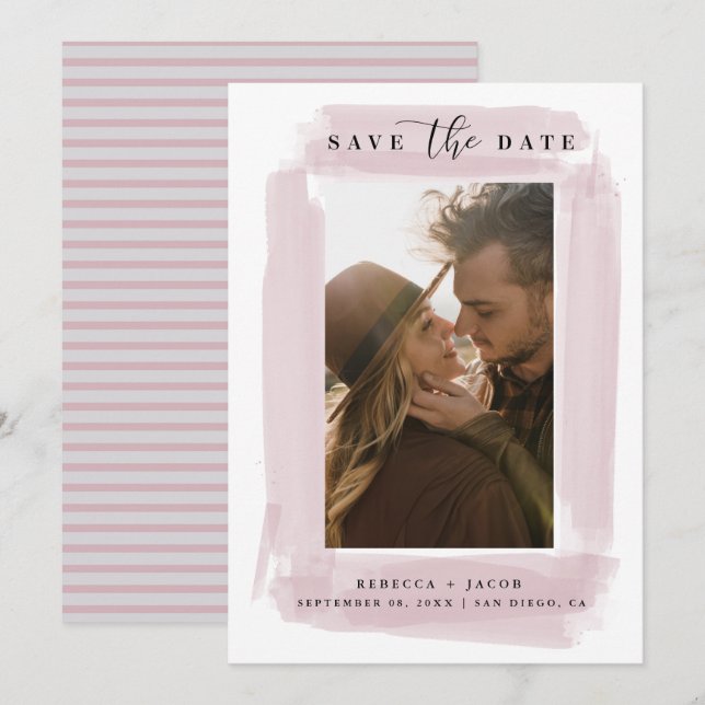 Reserva La Fecha Moderna foto de boda de Save The Date (Anverso / Reverso)