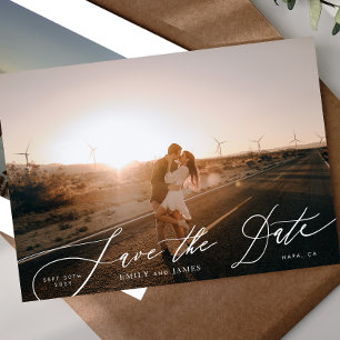 Reserva La Fecha Moderna foto de código QR en blanco y negro para g