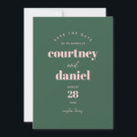 Reserva La Fecha Moderna foto de moda verde salva la fecha<br><div class="desc">La moderna foto de moda verde Save the Date presenta emparejamientos modernos de colores audaces y modernos,  junto con una foto completa en la parte posterior.</div>