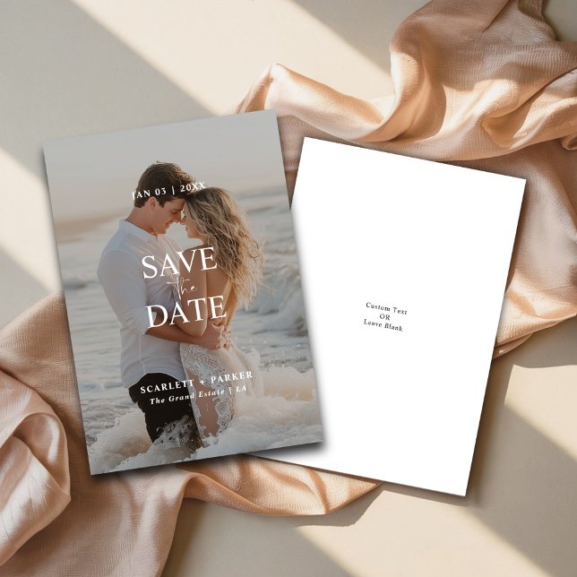 Reserva La Fecha Moderna foto de playa con sangre completa boda de  (Subido por el creador)