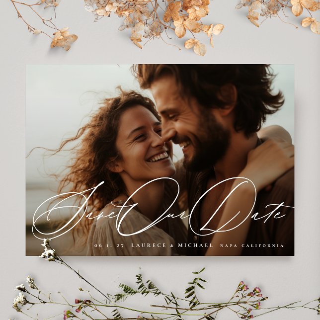 Reserva La Fecha Moderna foto simple en blanco y negro El Boda (Subido por el creador)