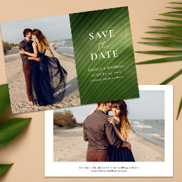 Reserva La Fecha Moderna hoja tropical de plátano 2 Boda de fotogra