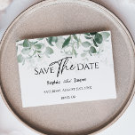 Reserva La Fecha Moderna Llanura De Bodas Blancos De Verdor Salven<br><div class="desc">Esta moderna planicie boda blanca de vegetación ahorra el diseño de la fecha, presenta una mezcla fácil y combina estilos coordinados en blanco y negro con delicados elementos verdes que añaden un florecimiento elegante alrededor de una simple y sofisticada tipografía y un precioso guión de caligrafía mínima. El eucalipto de...</div>