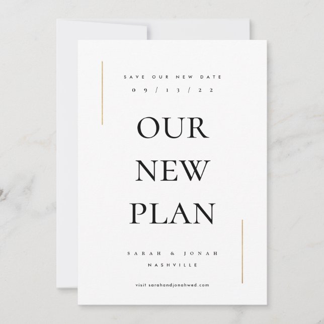 Reserva La Fecha Moderna mínima no foto cambiar la fecha (Anverso)