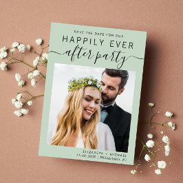 Reserva La Fecha Moderna recepción de boda Foto Sage Green