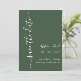 Reserva La Fecha Moderna Rustic Green Elegant Save The Date