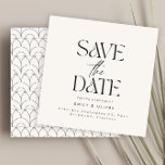Reserva La Fecha Moderna tipografía audaz boda crema negro elegante<br><div class="desc">Moderna tipografía elegante boda negrita ahorrando la tarjeta de fecha. Con una tipografía moderna y elegante y un diseño moderno inspirado en el art deco. Los colores se pueden personalizar.</div>