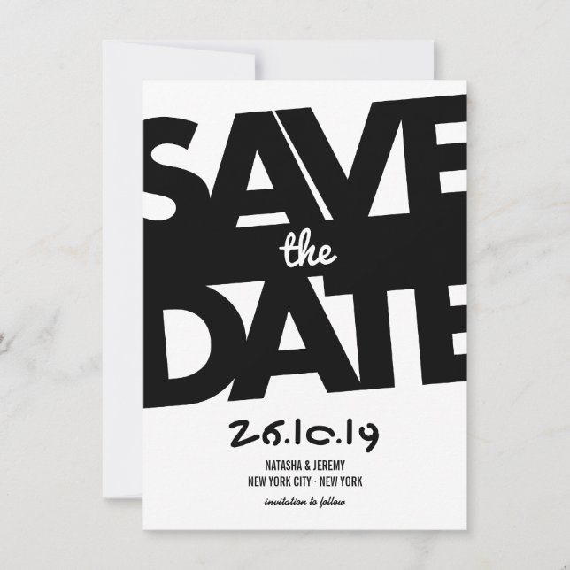 Reserva La Fecha Moderna Tipografía Negrita Fotografía Elegante Gua (Anverso)