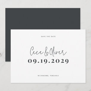 Reserva La Fecha Moderna tipografía simple y elegante para boda, gu