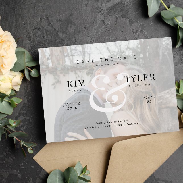 Reserva La Fecha Moderna y elegante boda de superposición de foto p (Subido por el creador)