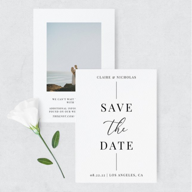 Reserva La Fecha Moderna y elegante boda negrita Texto y foto (Subido por el creador)