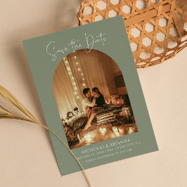 Reserva La Fecha Moderna y elegante foto arca sage Boda del Boho ve