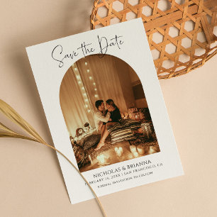 Reserva La Fecha Moderna y elegante foto de Arco Boda del Boho Blan