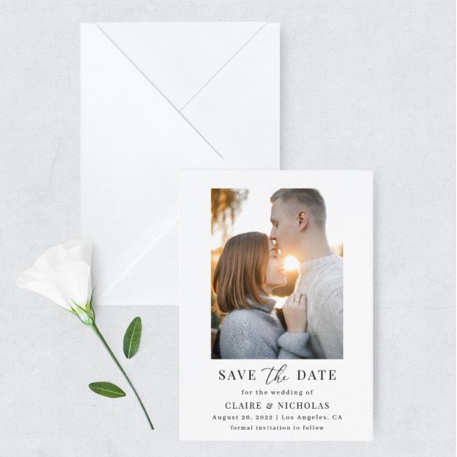 Reserva La Fecha Moderna y elegante foto de boda salva la fecha (Subido por el creador)