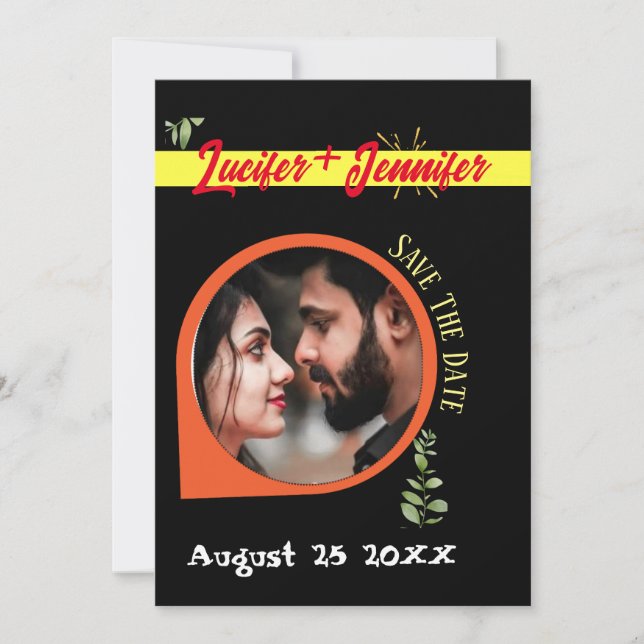 Reserva La Fecha Moderna y elegante foto Personalizado Nombre Invit (Anverso)