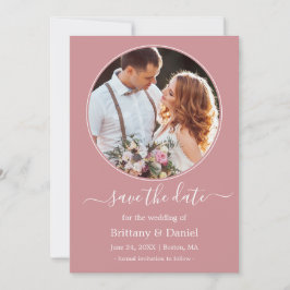 Reserva La Fecha Moderna y elegante fotograma redondo fotográfico R