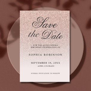 Reserva La Fecha Moderna y elegante Rosa Gold Salvar la cita de Qui