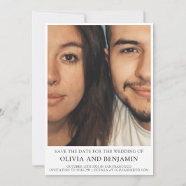 Reserva La Fecha Moderna y moderna tipografía seria Boda de fotogra