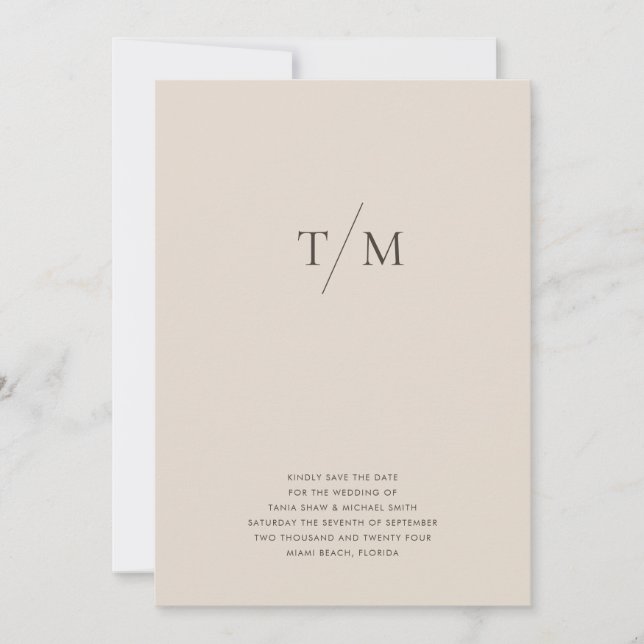 Reserva La Fecha Moderna y simple Boda de combinación de arena y co (Anverso)