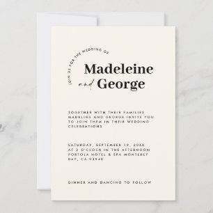Reserva La Fecha Moderna y simple tipografía elegante en blanco y n