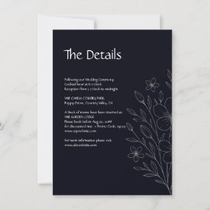 Reserva La Fecha Moderna y simple vid floral minimalista en blanco 