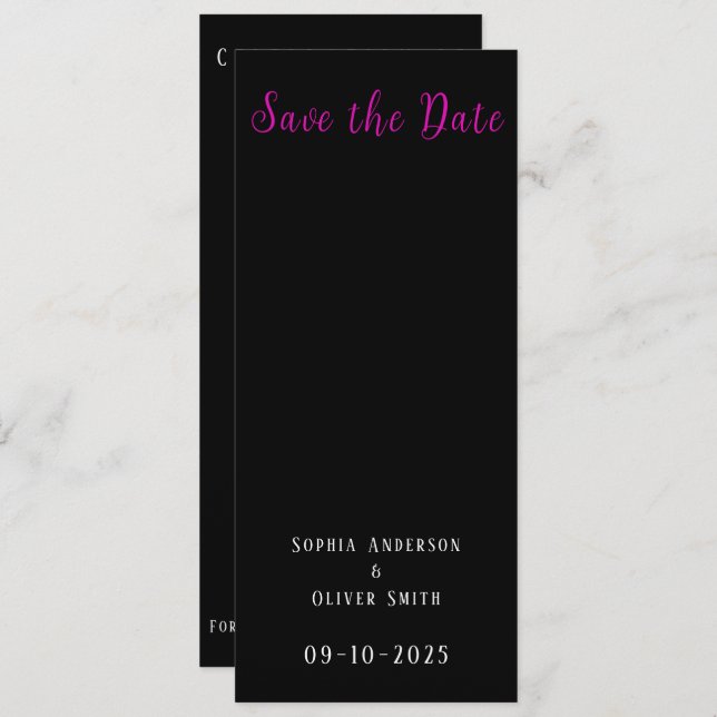 Reserva La Fecha Moderno 2 fotos Negro (Anverso / Reverso)