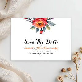 Reserva La Fecha Moderno acuarela Floral 15 años Quinceanera