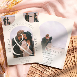 Reserva La Fecha Moderno arco de boho 4 fotos marfil boda