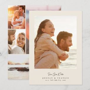 Reserva La Fecha moderno boda de caligrafía de guión de 5 fotografí