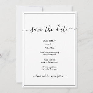 Reserva La Fecha Moderno Boda de caligrafía elegante